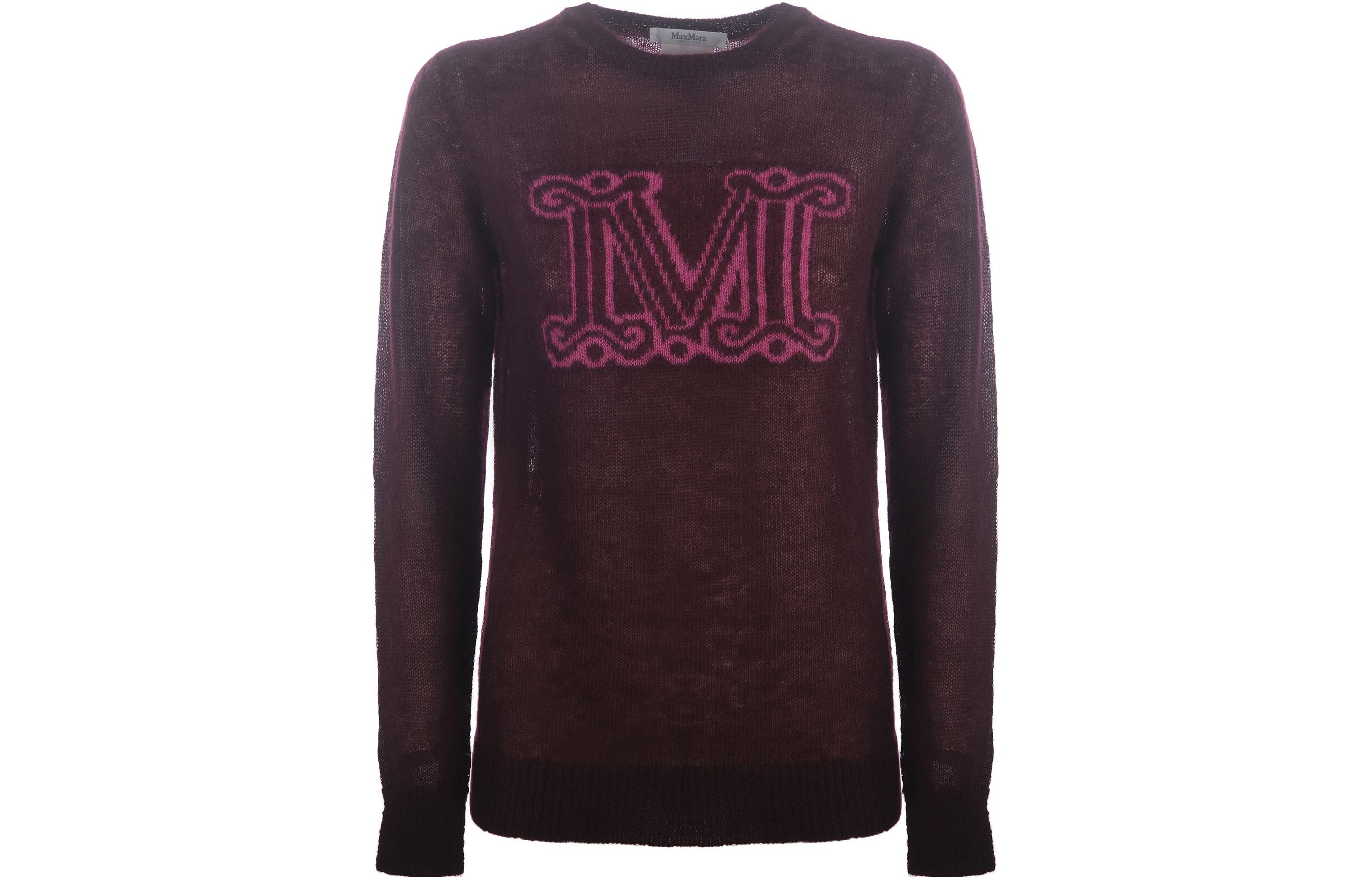 Order (W) ''에스 맥스마라 맥스마라 여성 크루넥 루즈핏 스웨터 퍼플 레드'' CHANTAL-021