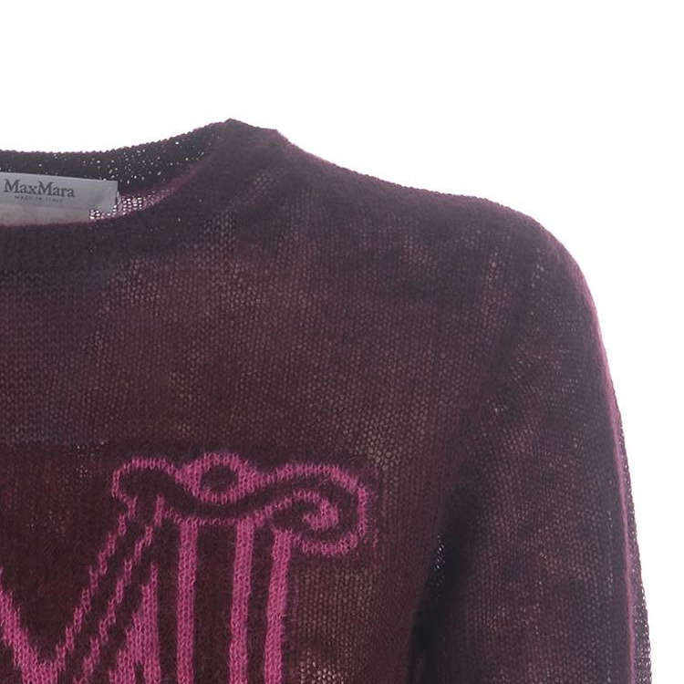 Shop (W) ''에스 맥스마라 맥스마라 여성 크루넥 루즈핏 스웨터 퍼플 레드'' CHANTAL-021