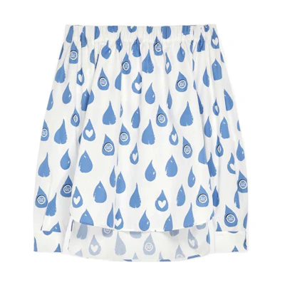(Women) 'S Max Mara MaxMara Curacao White Off-Shoulder Heart Print Cotton Shirt 1111062206005-CURACAO