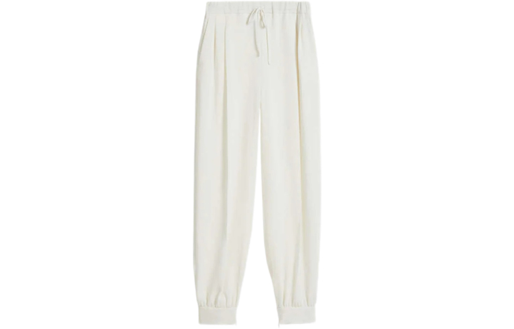 Order (Women) 'S Max Mara MaxMara Curzio White Casual Jogger Pants with Drawstring. 1136081906001-CURZIO