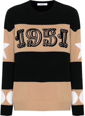 (Women) 'S Max Mara MaxMara Dirce Striped Knit Loose Fit Crewneck Sweater Women’s Black Long Sleeve 2421366121650-DIRCE Order (Women) 'S Max Mara MaxMara Dirce Striped Knit Loose Fit Crewneck Sweater Women’s Black Long Sleeve 2421366121650-DIRCE