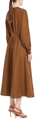 (W) Vestido Midi de Lino y Seda Manga Larga Escote en V Max Mara Drina - Tabaco. 1221094206002-DRINA Purchase (W) Vestido Midi de Lino y Seda Manga Larga Escote en V Max Mara Drina - Tabaco. 1221094206002-DRINA
