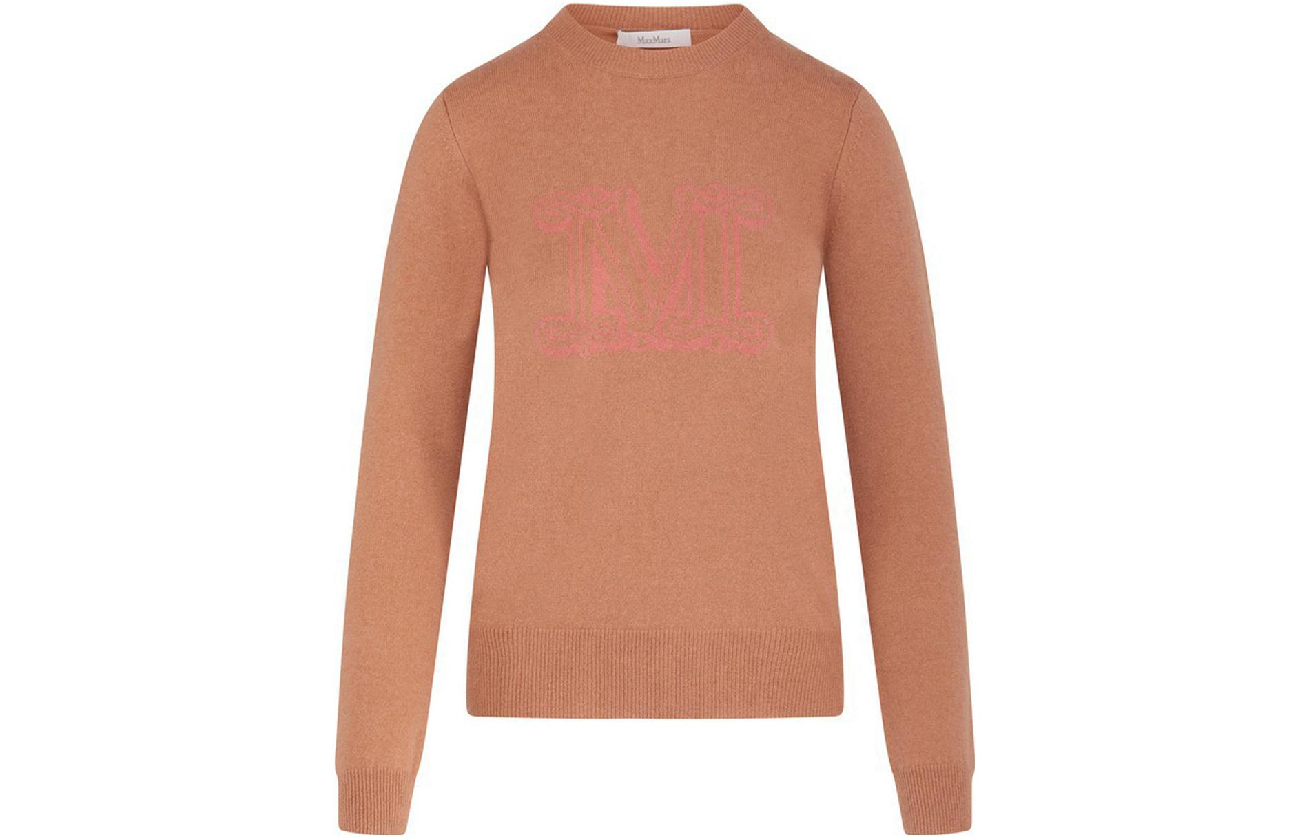 (Women) 'S Max Mara MaxMara Embroidered M Logo Crewneck Sweater Antique Pink - 13661029600004