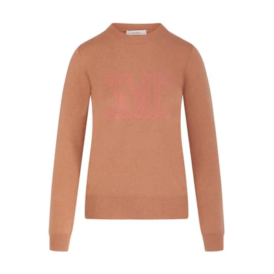 (Women) 'S Max Mara MaxMara Embroidered M Logo Crewneck Sweater Antique Pink - 13661029600004