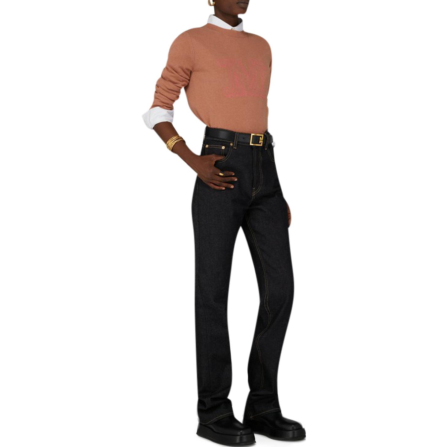 Shop (W) 막스마라 자수 M 로고 크루넥 스웨터 앤틱 핑크 13661029600004