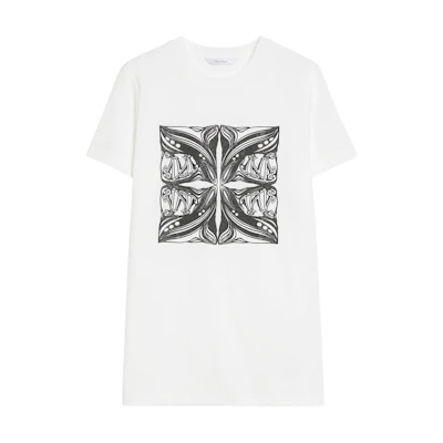 (Women) 'S Max Mara MaxMara Farad Embroidered Jersey Crewneck Short Sleeve T-Shirt White for Women 1946034206004-FARAD