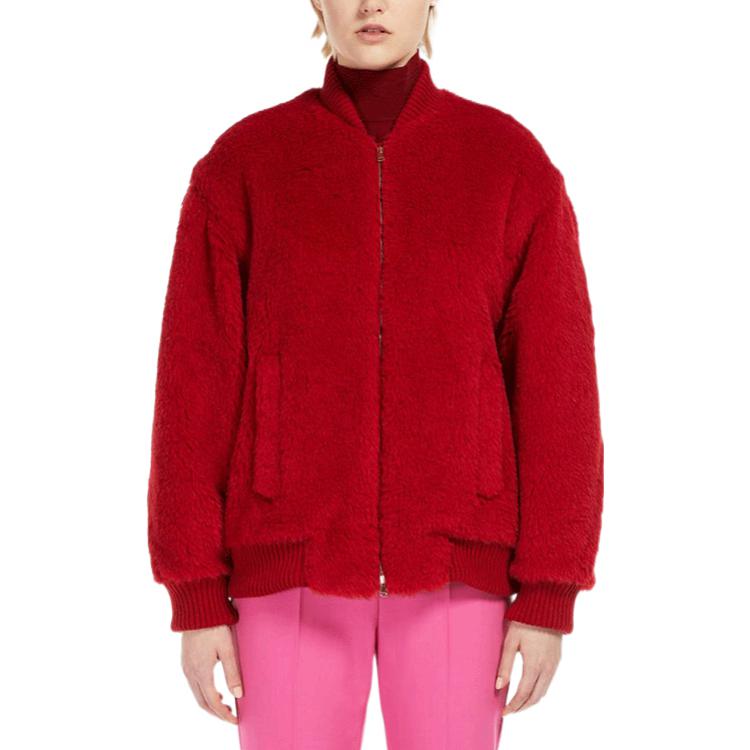 (Women) 'S Max Mara MaxMara Felice Alpaca Blend Red Short Bomber Jacket for Women. 1081042106012-FELICE 圖 4