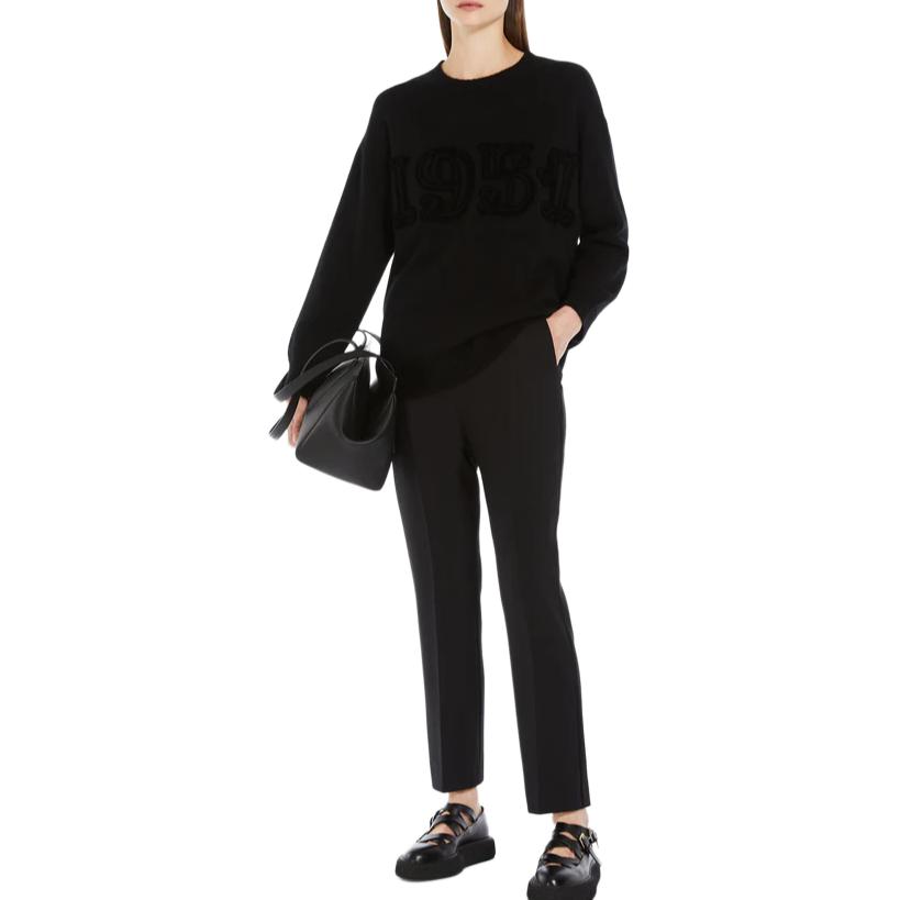 (Women) 'S Max Mara MaxMara Fido1 Wool Cashmere Pullover Black Letter Print Crewneck Sweater Women 1366244206041-FIDO1 圖 3