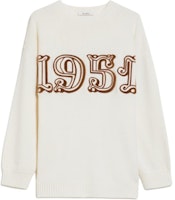 (Women) 'S Max Mara MaxMara Fido Series White Letter Print Crewneck Sweatshirt. 1366244206040-FIDO (Women) 'S Max Mara MaxMara Fido Series White Letter Print Crewneck Sweatshirt. 1366244206040-FIDO