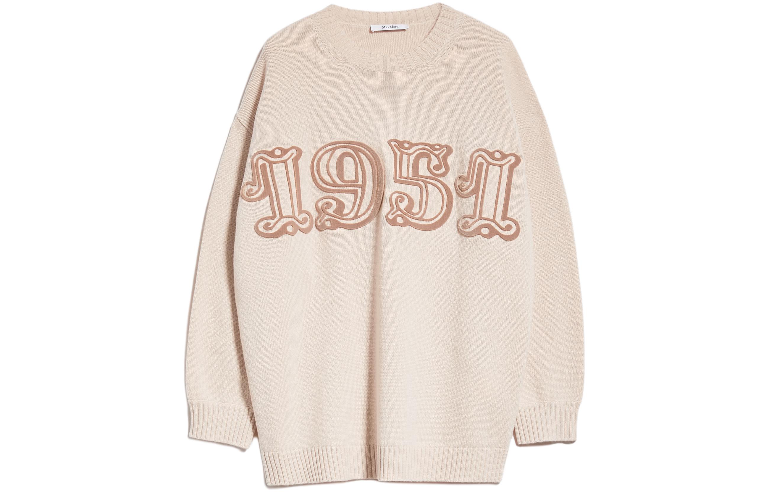 (Women) 'S Max Mara MaxMara Fido Series Embossed Casual Knit Sweater Women’s Khaki 1366073306017-FIDO