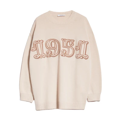 (Women) 'S Max Mara MaxMara Fido Series Embossed Casual Knit Sweater Women’s Khaki 1366073306017-FIDO