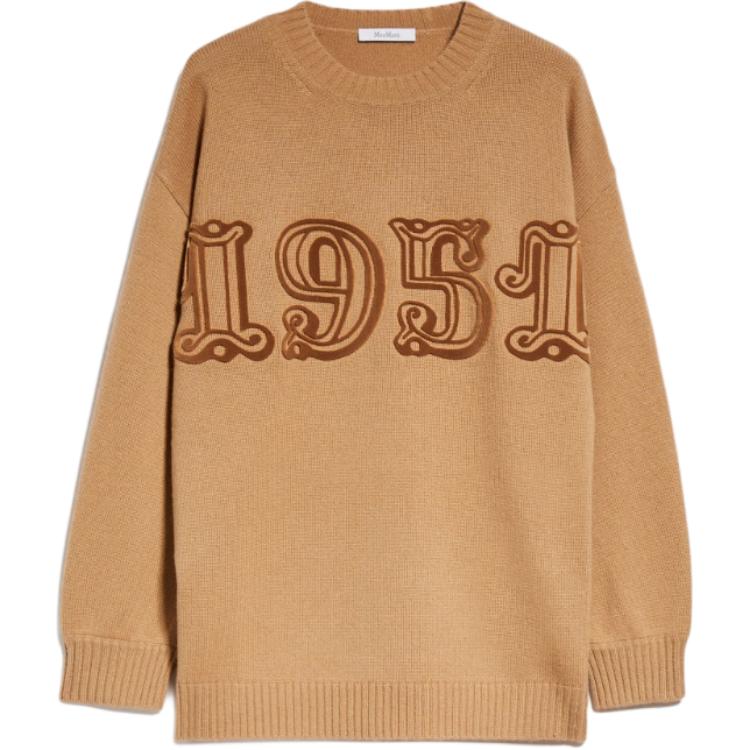 (Women) 'S Max Mara MaxMara Fido Wool Cashmere Monogram Crewneck Pullover Sweater Women Beige. 1366244206042-FIDO 圖 2