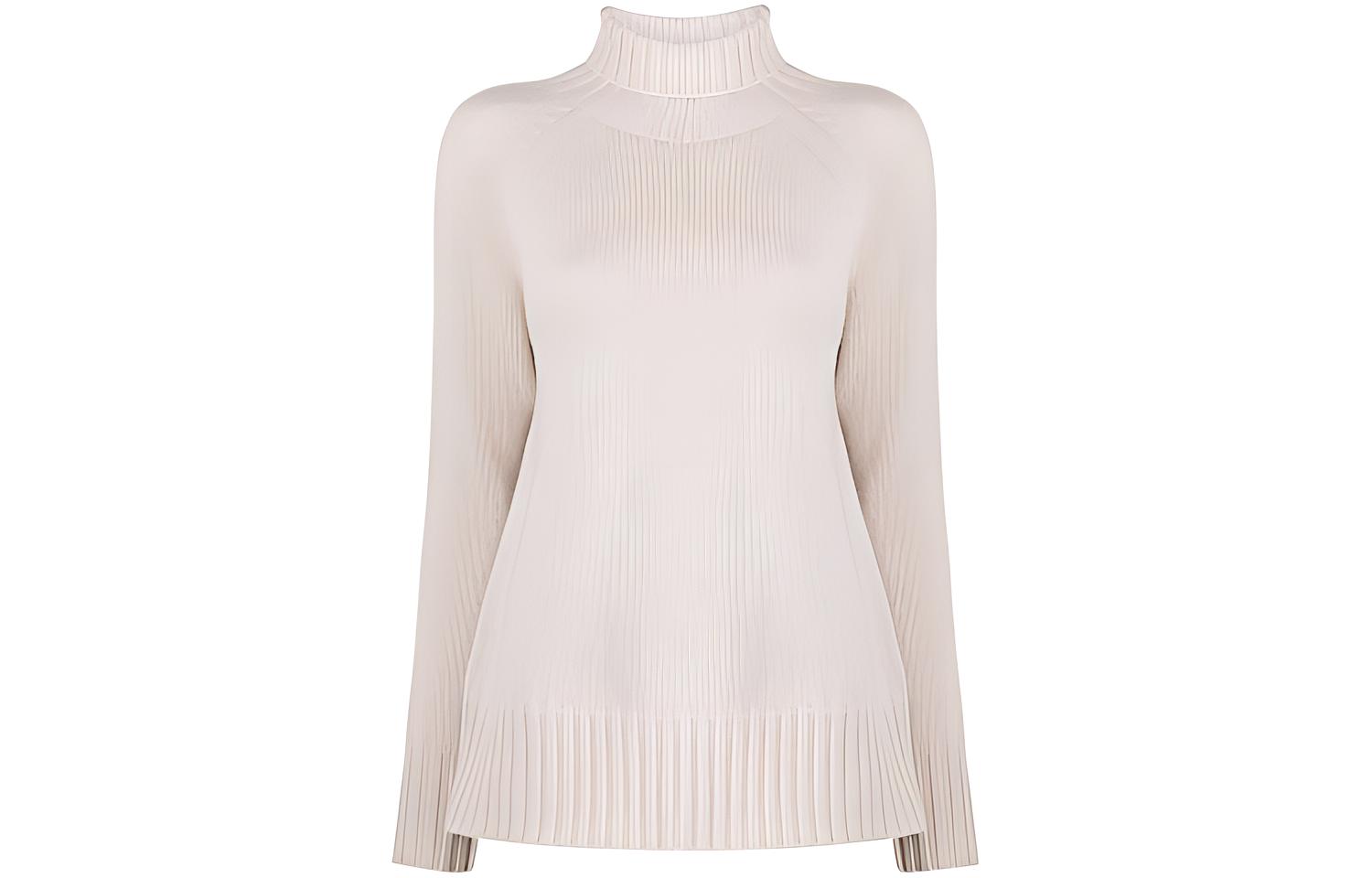 (Women) 'S Max Mara MaxMara Fitted Turtleneck Wool Sweater in Off-White Color. 93661613600-MANTOVA001
