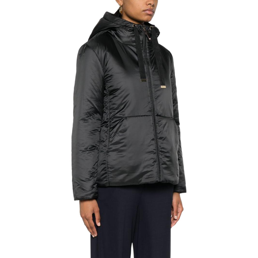 (Women) 'S Max Mara MaxMara Flinn  Black Textured Zip-Up Hooded Jacket with Long Sleeves 2429486014600-FLINN 圖 5