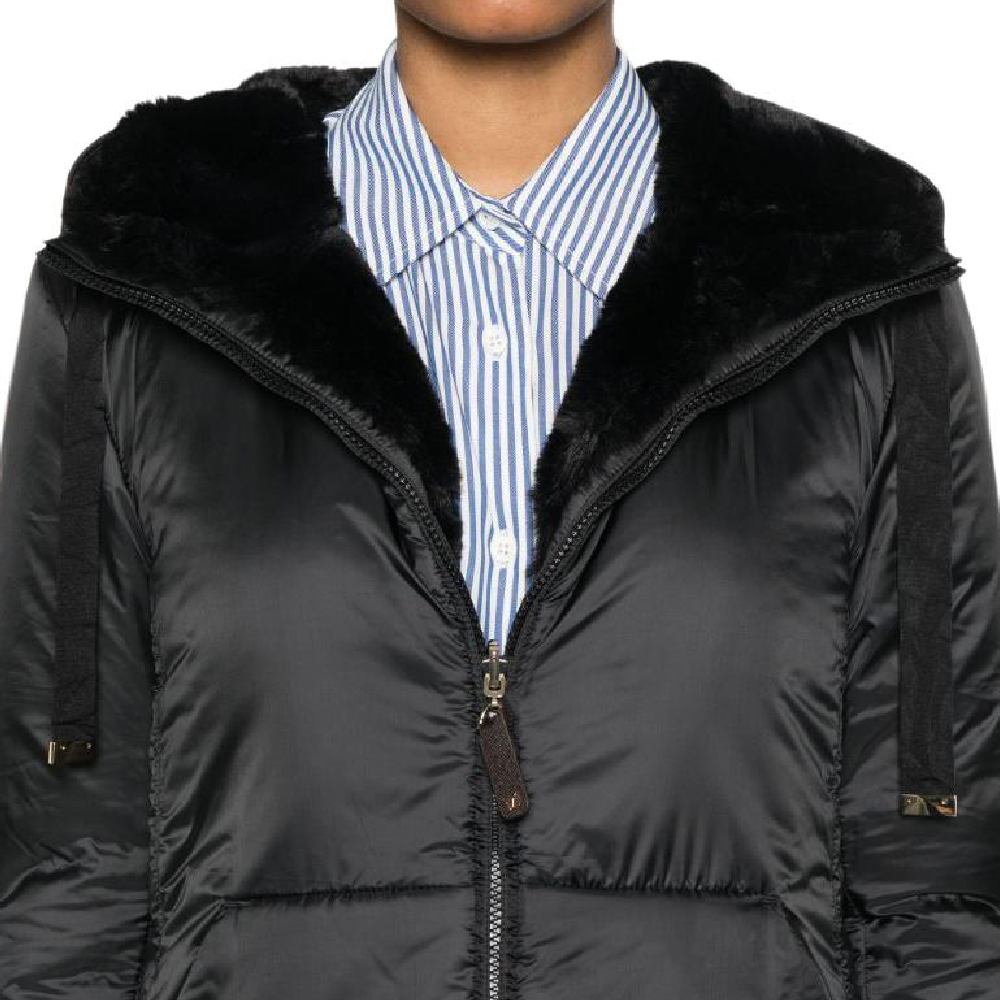 (Women) 'S Max Mara MaxMara Flinn  Black Textured Zip-Up Hooded Jacket with Long Sleeves 2429486014600-FLINN 圖 6