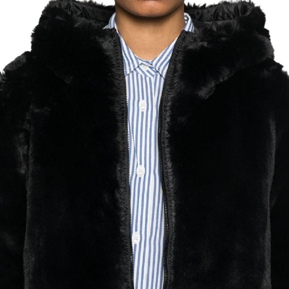 (Women) 'S Max Mara MaxMara Flinn  Black Textured Zip-Up Hooded Jacket with Long Sleeves 2429486014600-FLINN 圖 7