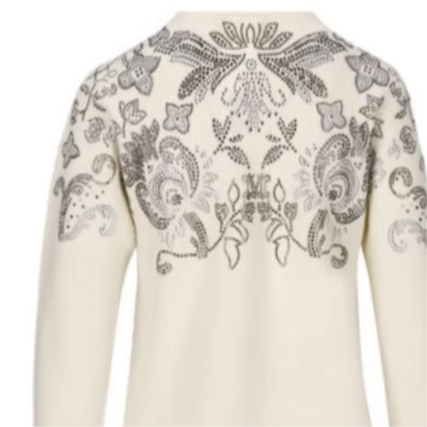 Purchase (Women) 'S Max Mara MaxMara Floral Knit Crewneck Pullover Long Sleeve Sweater Women White 3136613306-001