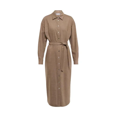 (Women) 'S Max Mara MaxMara FRONDA Solid Color Long Sleeve Belted Midi Dress 12260223600-009