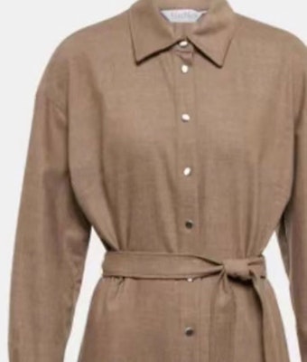 (Women) 'S Max Mara MaxMara FRONDA Solid Color Long Sleeve Belted Midi Dress 12260223600-009 Lookbook (Women) 'S Max Mara MaxMara FRONDA Solid Color Long Sleeve Belted Midi Dress 12260223600-009