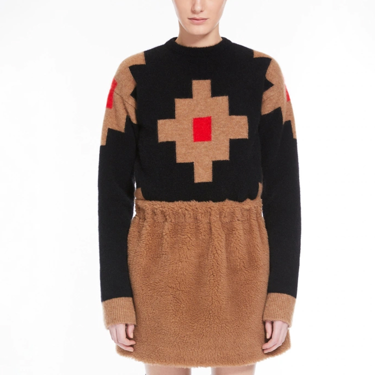 Shop (W) ''Max Mara FW22 Sweater Hitam Mohair Wool Knit Jacquard''. 1366182606