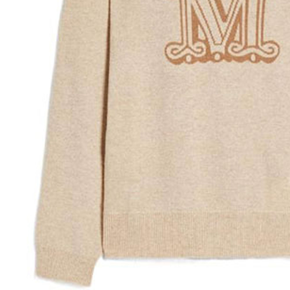 Sizing (W) 막스마라 FW22 로고 자카드 크루넥 스웨터 라이트 카멜. 13661029600002BIMBA