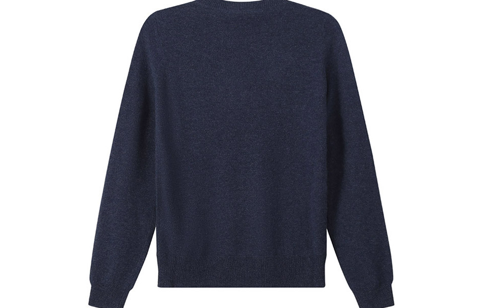 Lookbook (W) Jersey de Cashmere Azul Marino Max Mara FW22 con Logo y Cuello Redondo. 1366102906003-BIMBA