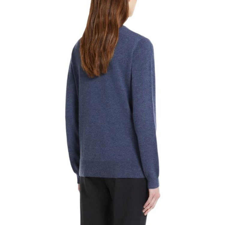 Purchase (W) Jersey de Cashmere Azul Marino Max Mara FW22 con Logo y Cuello Redondo. 1366102906003-BIMBA