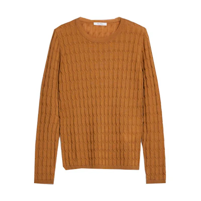 (Women) 'S Max Mara MaxMara FW22 Solid Cable Knit Wool Sweater Beige 1366172306003-ECHO