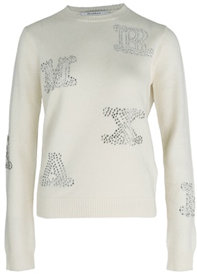 (W) ''Suéter de punto blanco Max Mara FW22 con logo de strass y mangas largas. 13660429001 Buy (W) ''Suéter de punto blanco Max Mara FW22 con logo de strass y mangas largas. 13660429001