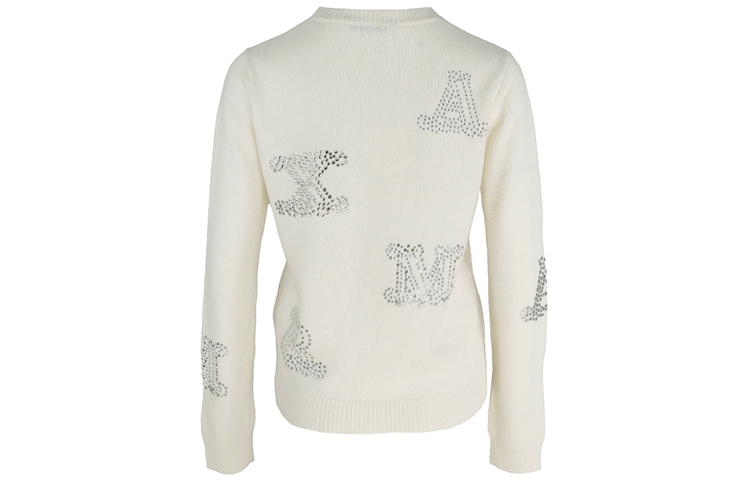 Purchase (W) ''Suéter de punto blanco Max Mara FW22 con logo de strass y mangas largas. 13660429001