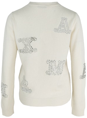 (W) ''Suéter de punto blanco Max Mara FW22 con logo de strass y mangas largas. 13660429001 Purchase (W) ''Suéter de punto blanco Max Mara FW22 con logo de strass y mangas largas. 13660429001