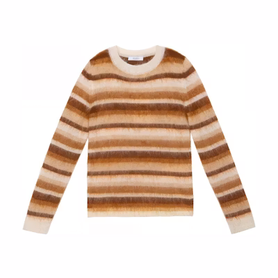 (Women) 'S Max Mara MaxMara FW22 Striped Mohair Wool Sweater Women’s Brown Pullover. 1366092306010-colonia