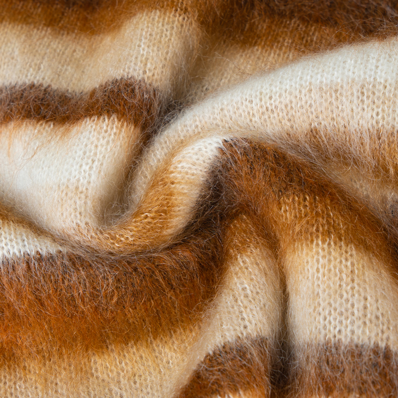 Sizing (W) ''斯麦克斯玛拉 MaxMara 2022秋冬条纹羊毛马海毛毛衣 女士棕色套头衫'' 1366092306010-colonia