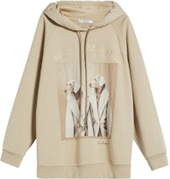 (Women) 'S Max Mara MaxMara FW23 Brown Hoodie with Pattern Print and Embroidered Logo. 2319260139600-SABBIA (Women) 'S Max Mara MaxMara FW23 Brown Hoodie with Pattern Print and Embroidered Logo. 2319260139600-SABBIA