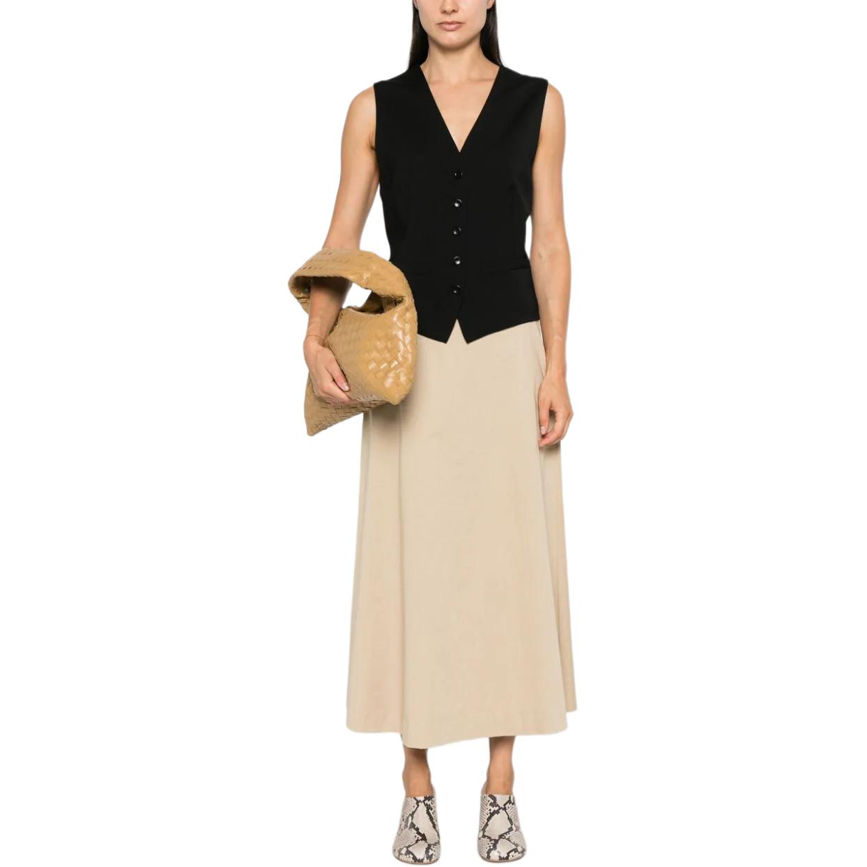 Shop (Women) 'S Max Mara MaxMara FW24  Sleeveless V-Neck Waistcoat Black 2421156011600-004