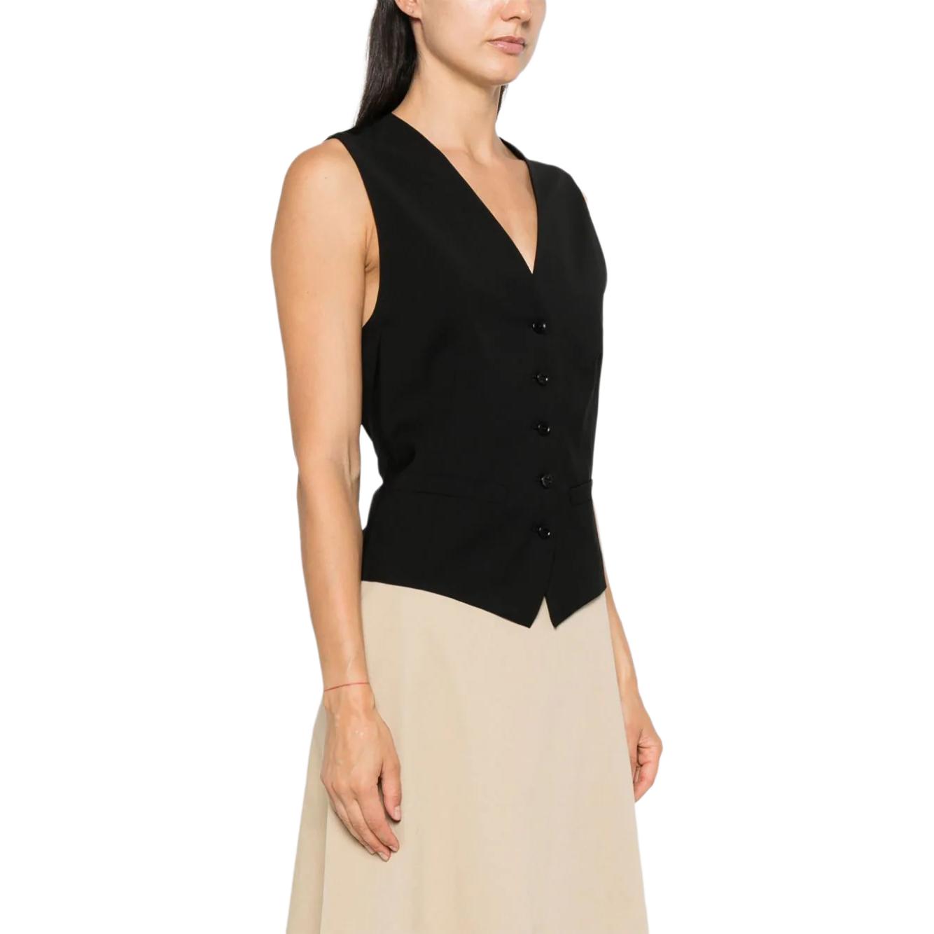 Purchase (Women) 'S Max Mara MaxMara FW24  Sleeveless V-Neck Waistcoat Black 2421156011600-004