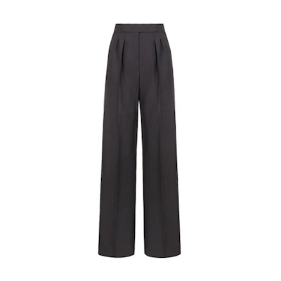 (Women) 'S Max Mara MaxMara GALEA Black Mohair Straight-Leg Pants 11360309009-GALEA