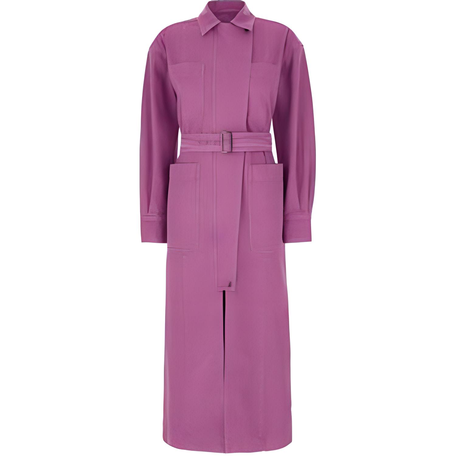 (Women) 'S Max Mara MaxMara Gemona Belted Collar Long Trench Coat Women’s Light Purple. 1121094306008-GEMONA