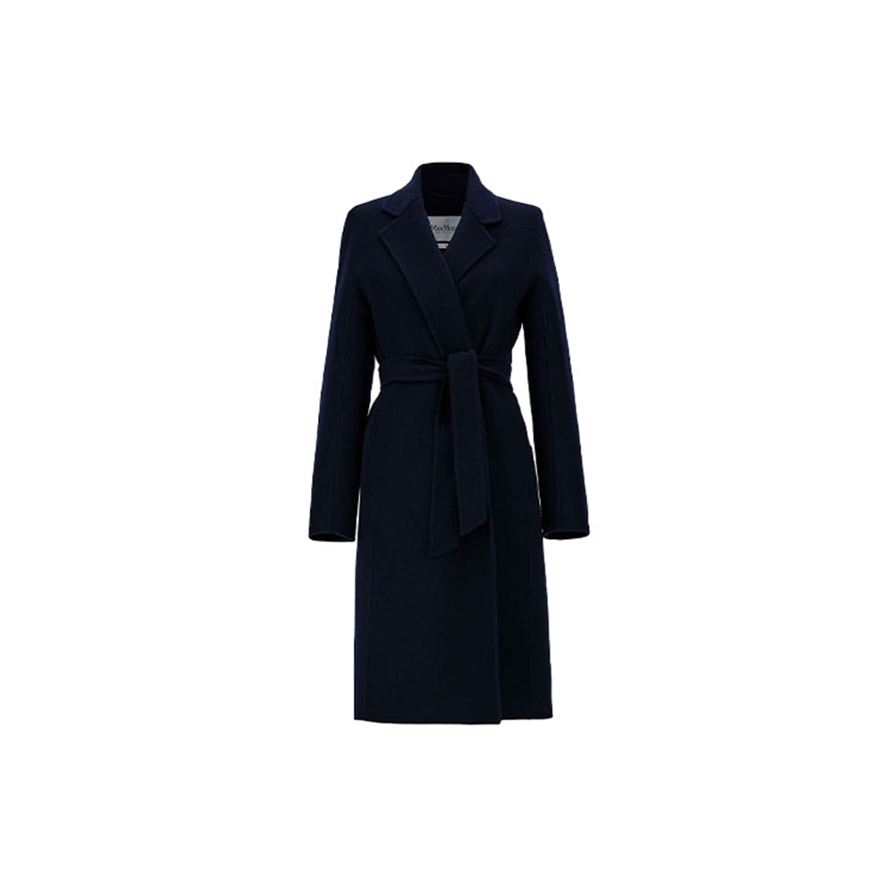 (Women) 'S Max Mara MaxMara GOLOSO Double-Sided Hand-Stitched Cashmere Coat Navy Blue 1011071106008-GOLOSO