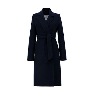 (Women) 'S Max Mara MaxMara GOLOSO Double-Sided Hand-Stitched Cashmere Coat Navy Blue 1011071106008-GOLOSO