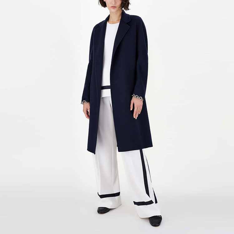 (Women) 'S Max Mara MaxMara GOLOSO Double-Sided Hand-Stitched Cashmere Coat Navy Blue 1011071106008-GOLOSO 圖 3
