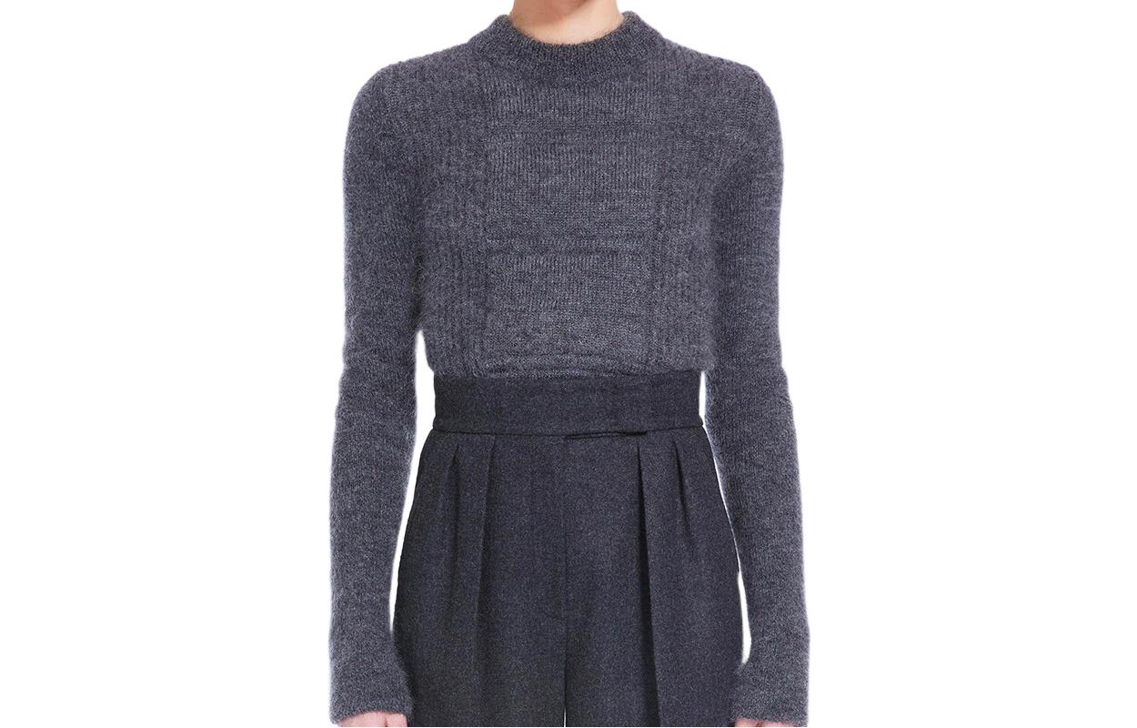 Order (W) ''S Max Mara MaxMara 灰色罗纹针织刺绣毛衣 1366252606