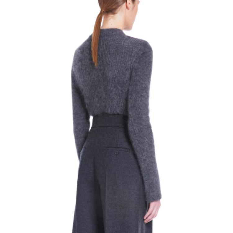 Shop (W) ''S Max Mara MaxMara 灰色罗纹针织刺绣毛衣 1366252606