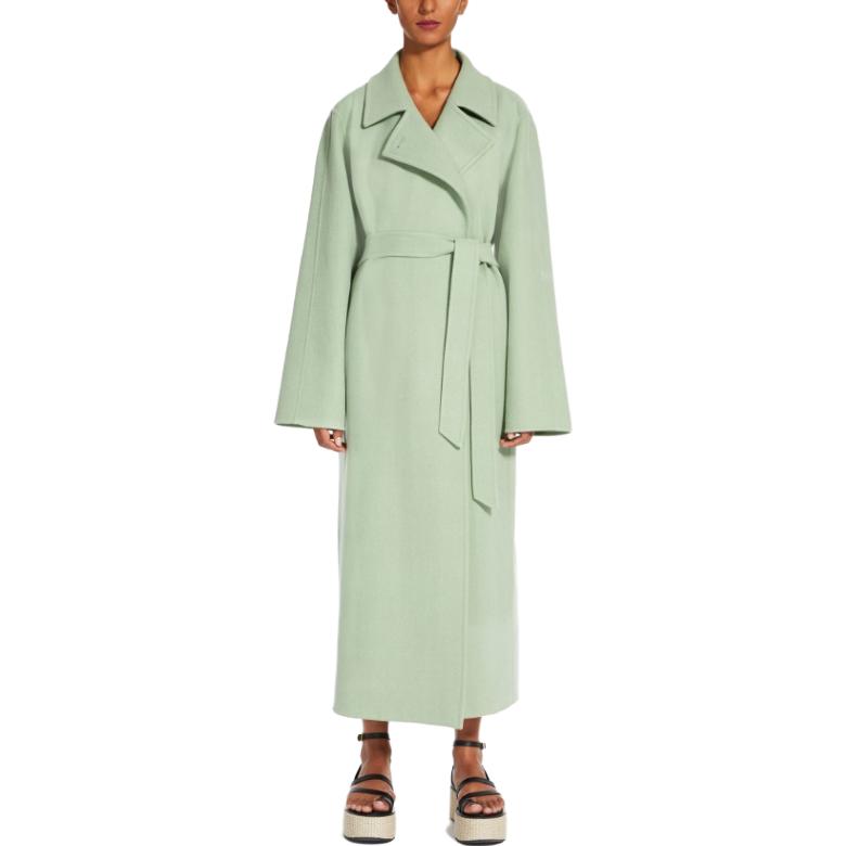 Lookbook (W) ''Kot Bulu Kasmir Hijau Max Mara Hans dengan Rekaan Lapel Lebar 1011153806004-HANS