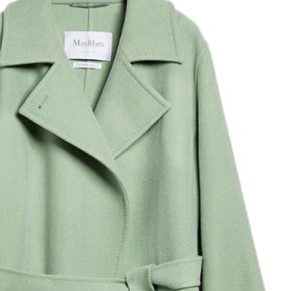 Sizing (W) ''Kot Bulu Kasmir Hijau Max Mara Hans dengan Rekaan Lapel Lebar 1011153806004-HANS