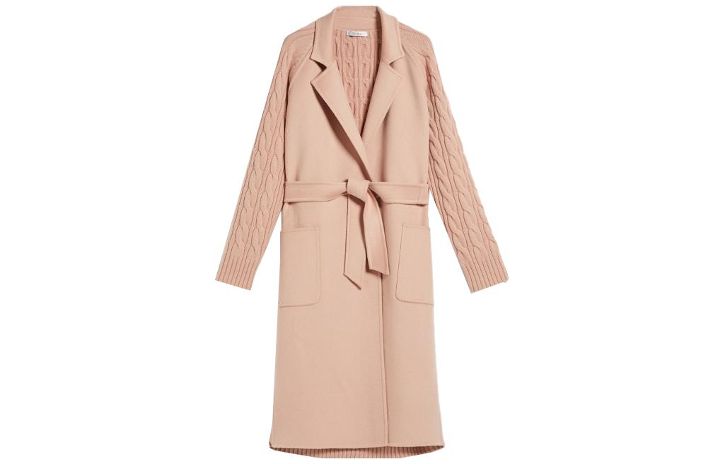 (Women) 'S Max Mara MaxMara Hello Longline Belted Beige Coat for Women 1316013906001-HELLO