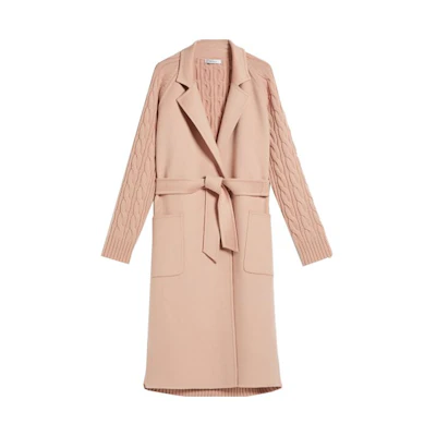 (Women) 'S Max Mara MaxMara Hello Longline Belted Beige Coat for Women 1316013906001-HELLO