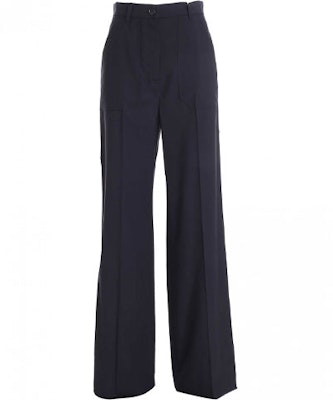 (W) Pantalones Casuales Azul de Pierna Ancha y Tiro Alto ''S Max Mara. 11361419600003-Opera Order (W) Pantalones Casuales Azul de Pierna Ancha y Tiro Alto ''S Max Mara. 11361419600003-Opera