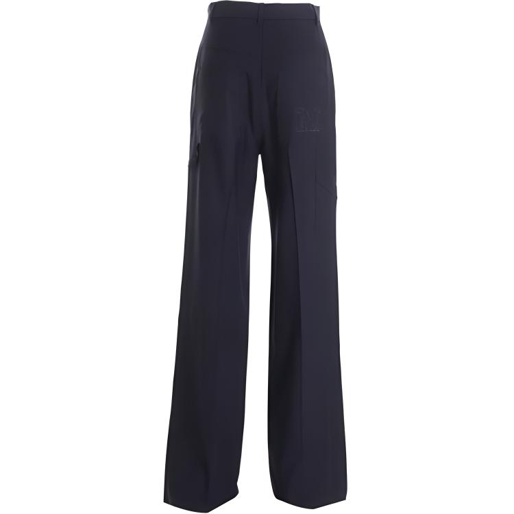 Lookbook (W) Pantalones Casuales Azul de Pierna Ancha y Tiro Alto ''S Max Mara. 11361419600003-Opera