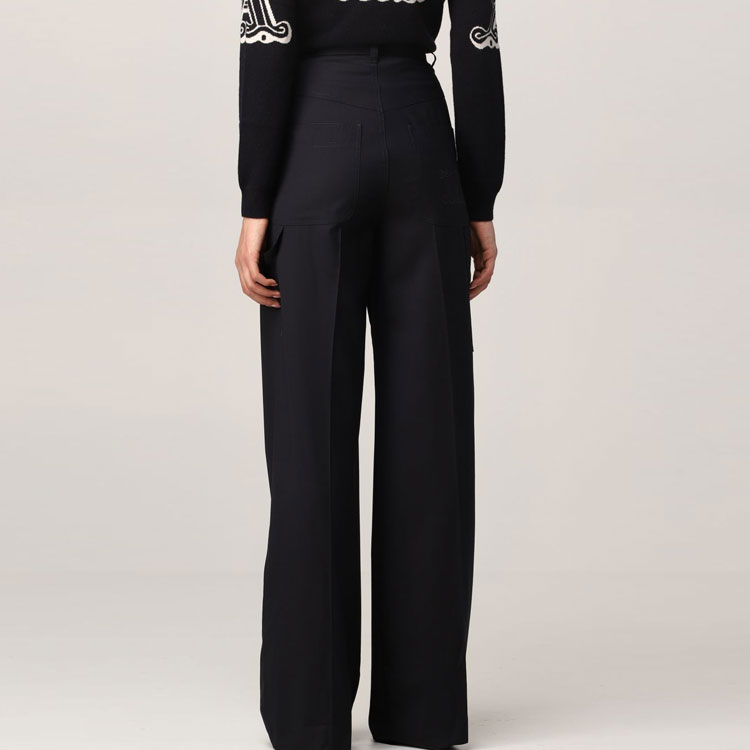 Purchase (W) Pantalones Casuales Azul de Pierna Ancha y Tiro Alto ''S Max Mara. 11361419600003-Opera